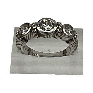 Judith Ripka Sterling Silver Cz Ring Size 6.25